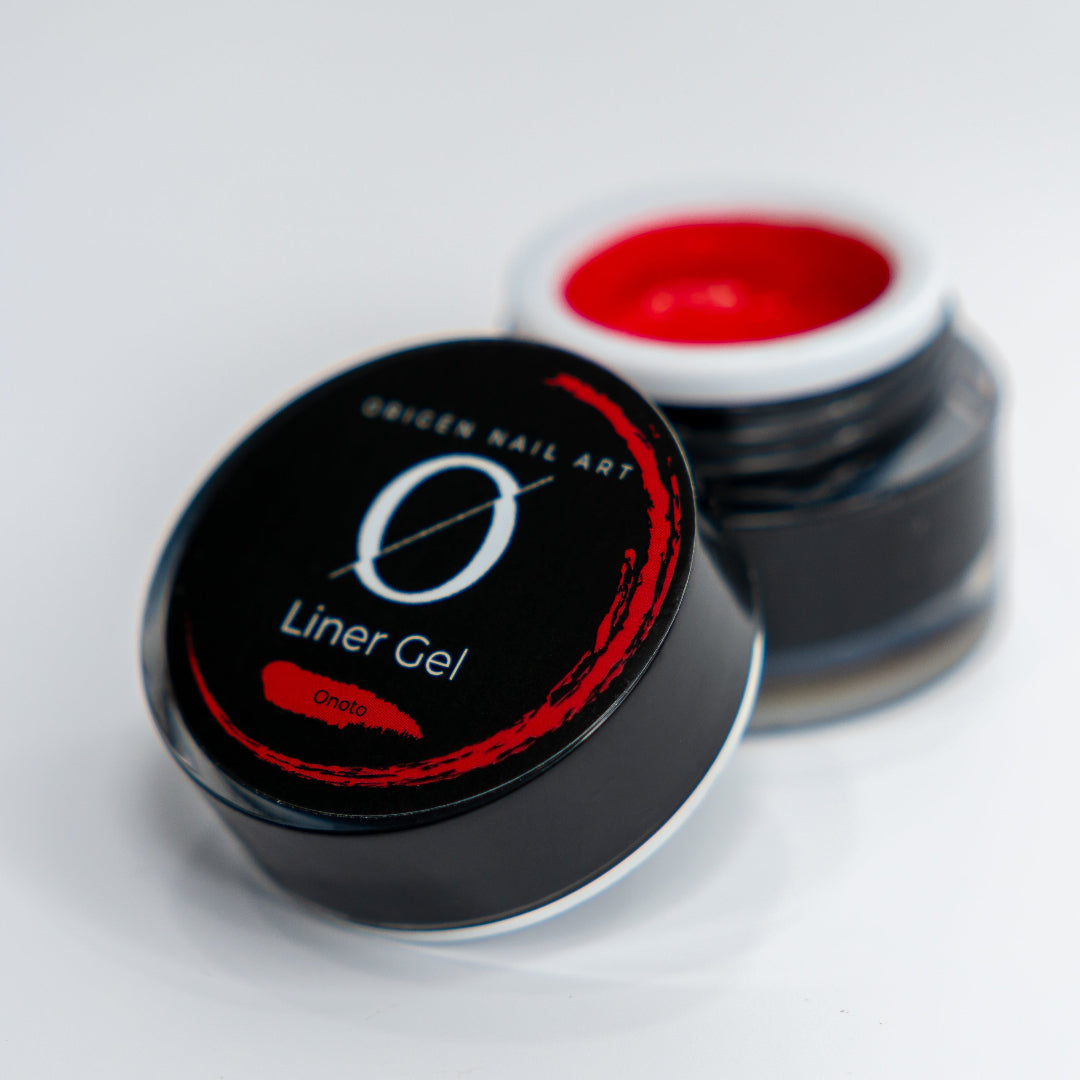A container of Onoto Liner Gel with the lid off, showing the black gel and the brand&